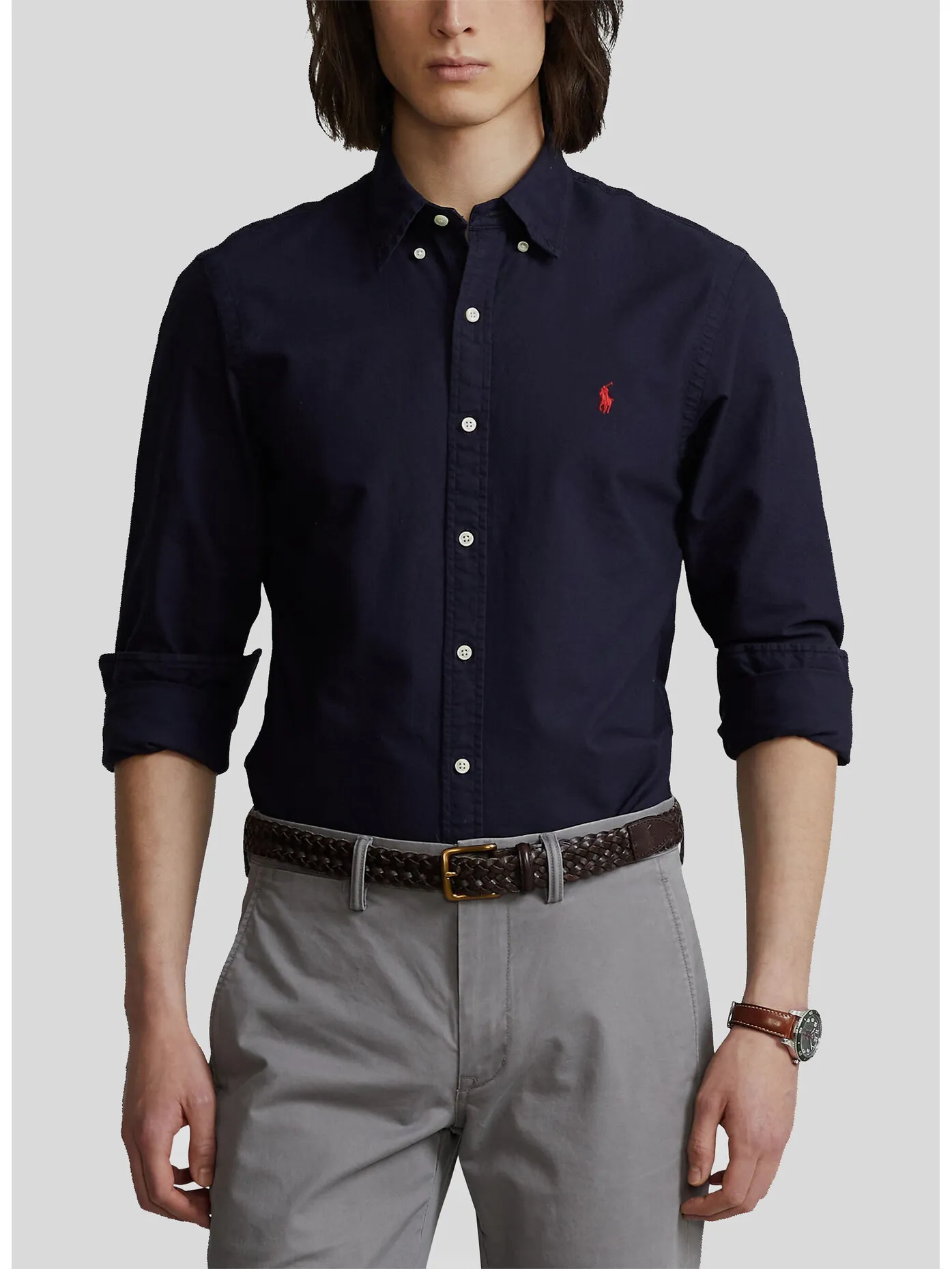     -POLO RALPH LAUREN    -CAMICIA OXFORD A MANICHE LUNGHE-