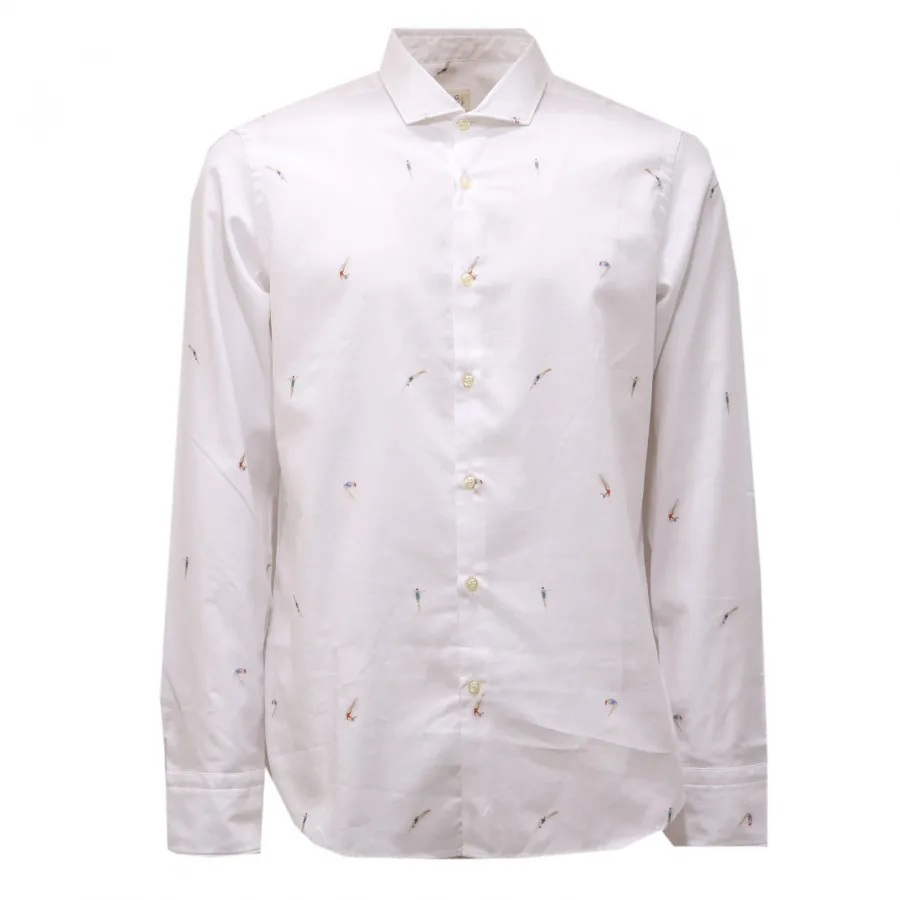 0870AG camicia uomo GMF 965 white cotton shirt men