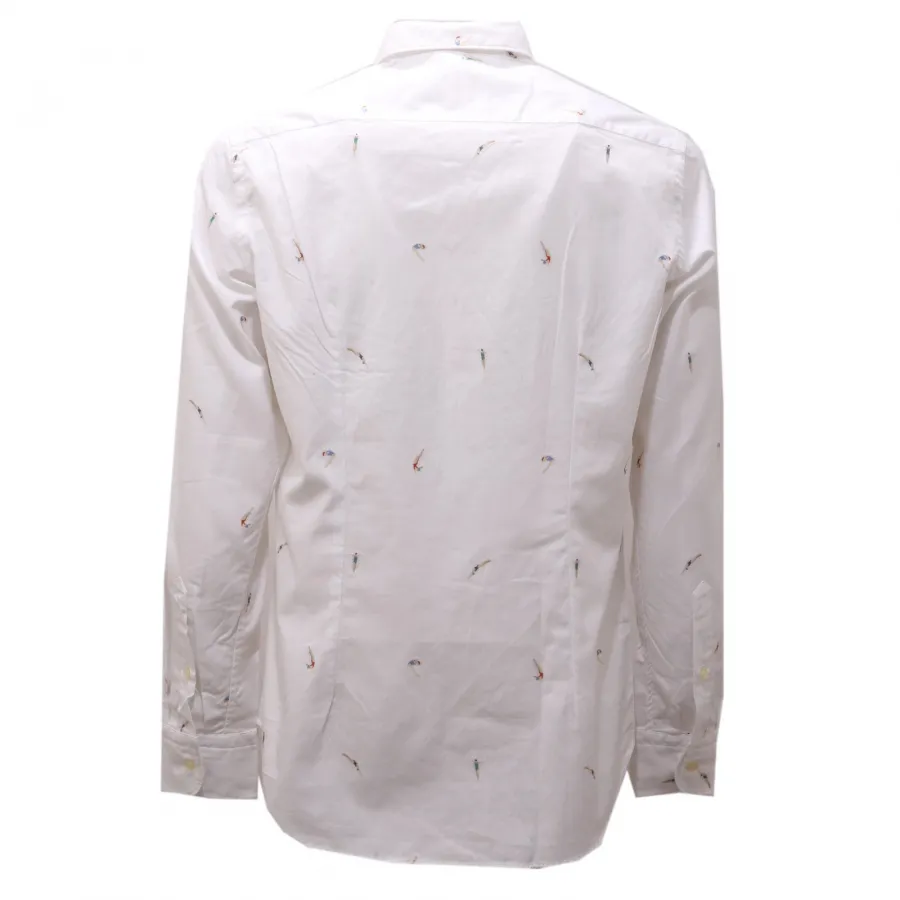 0870AG camicia uomo GMF 965 white cotton shirt men