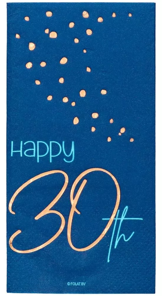 10 tovaglioli 30° compleanno blu elegante