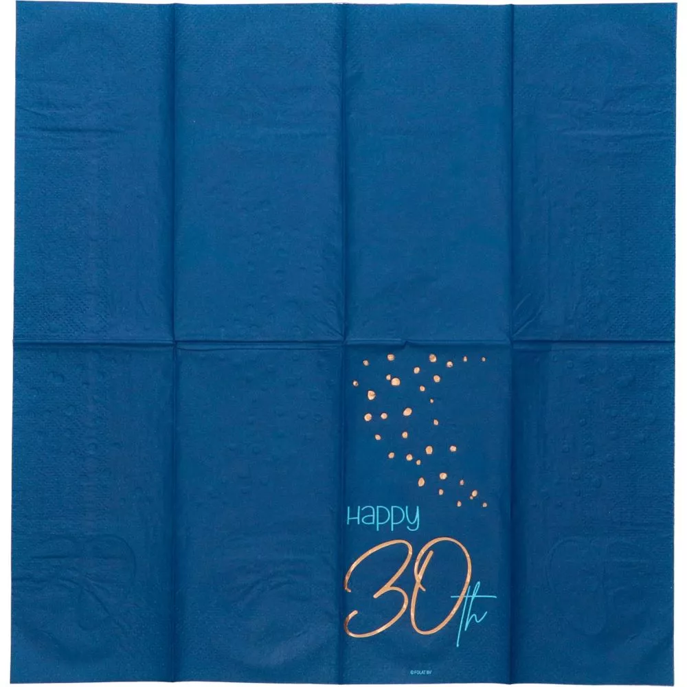 10 tovaglioli 30° compleanno blu elegante