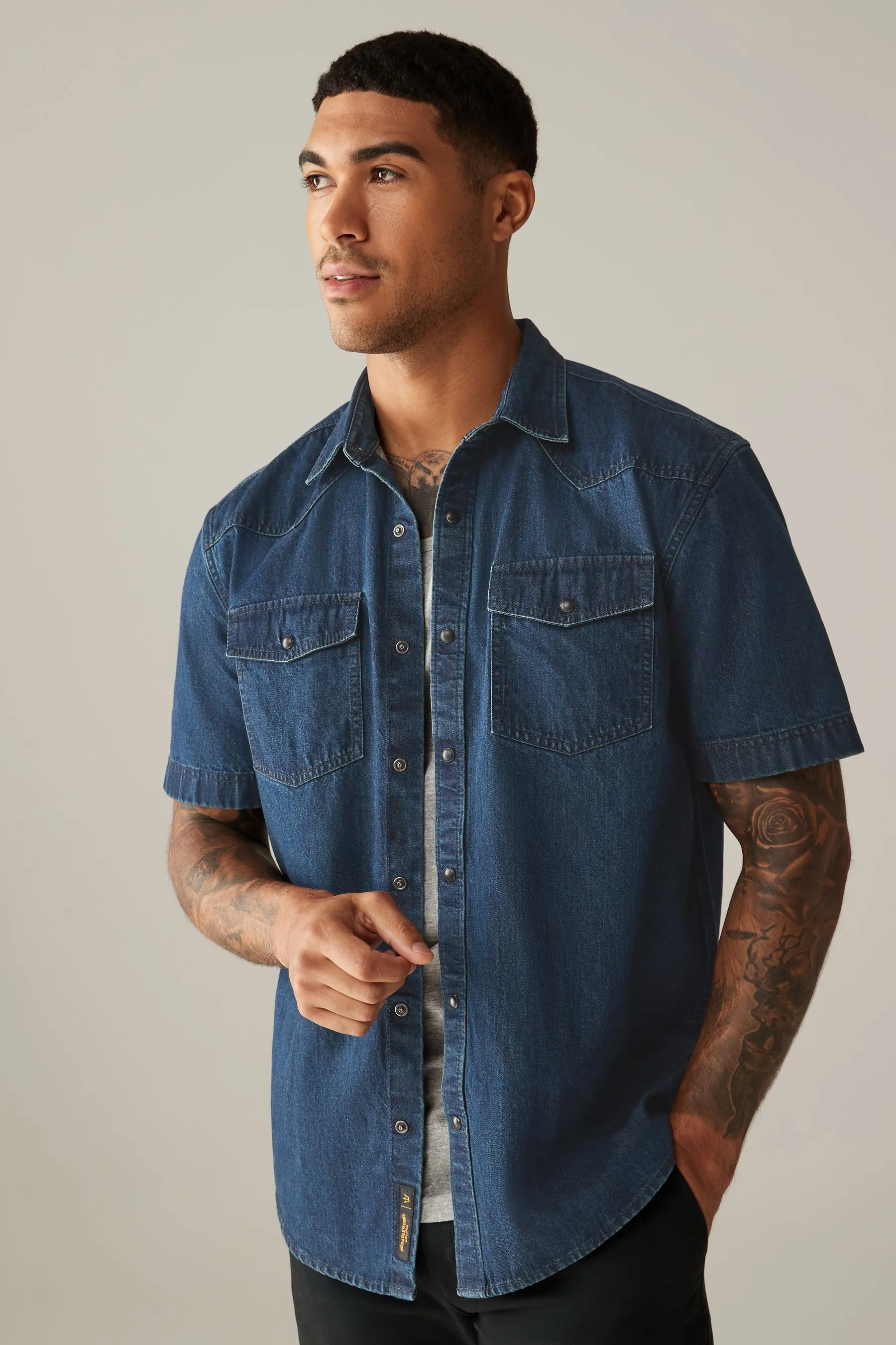 100% Cotton Short Sleeve Denim Western Shirt    