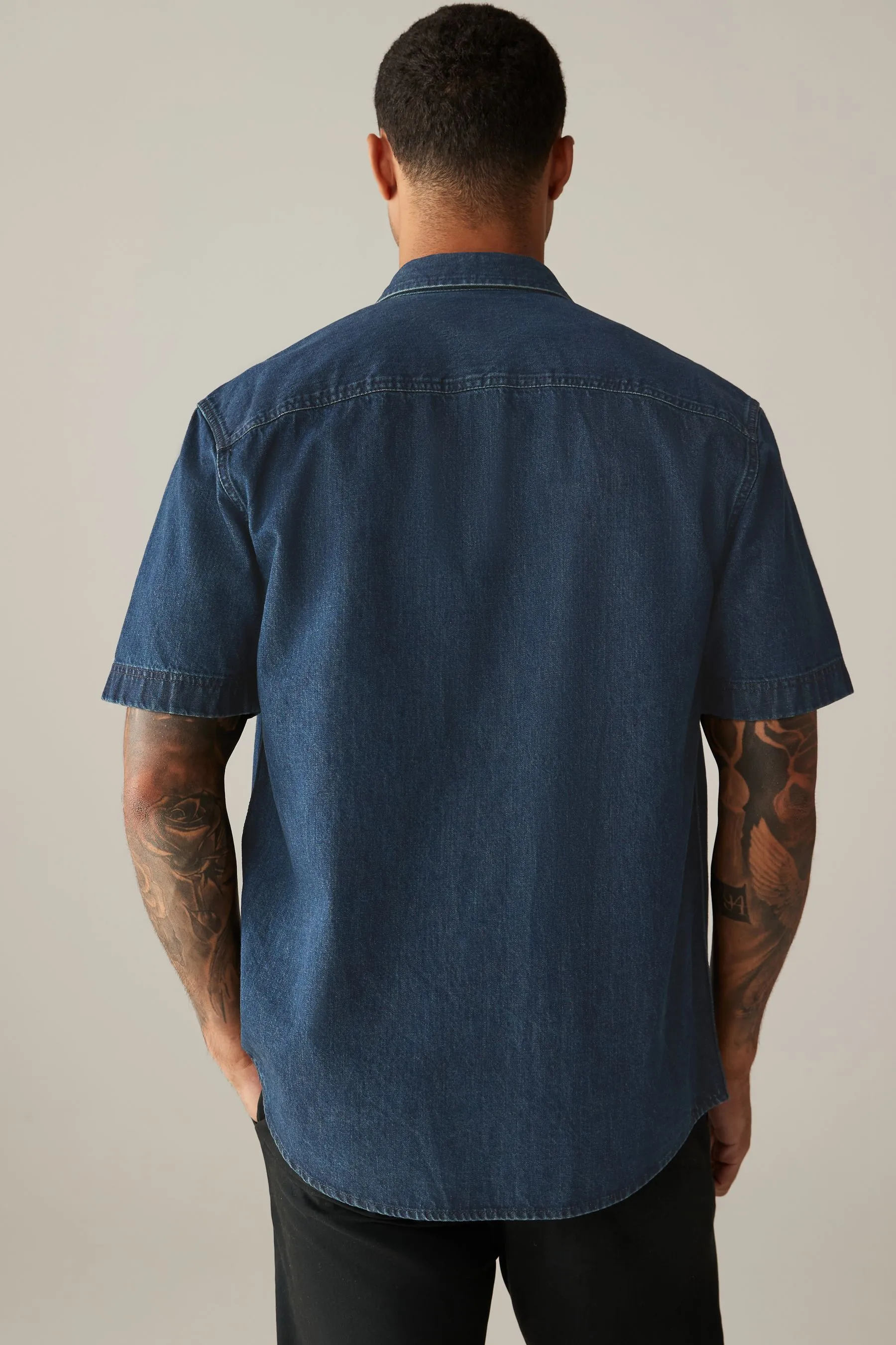100% Cotton Short Sleeve Denim Western Shirt    