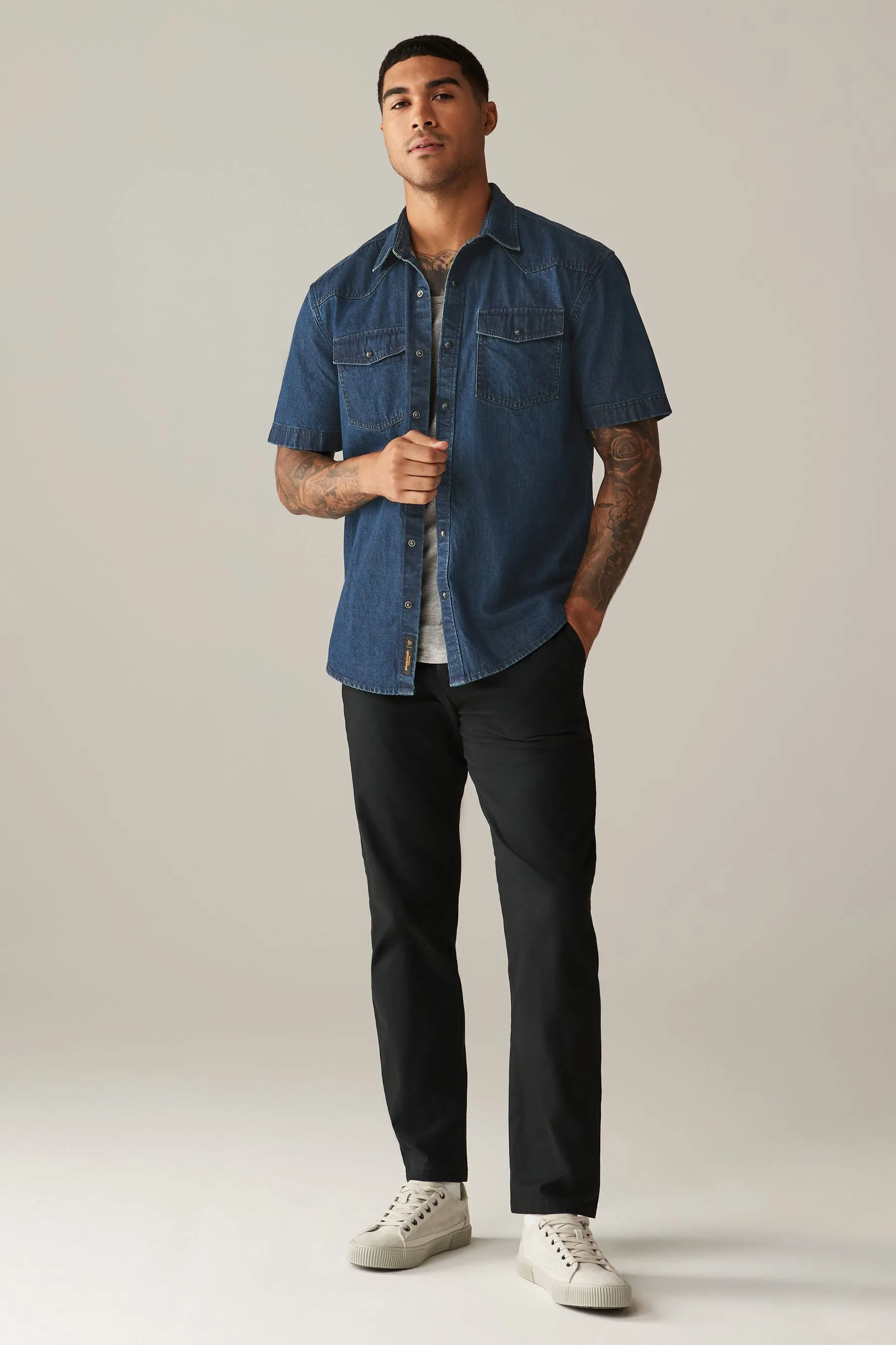100% Cotton Short Sleeve Denim Western Shirt    