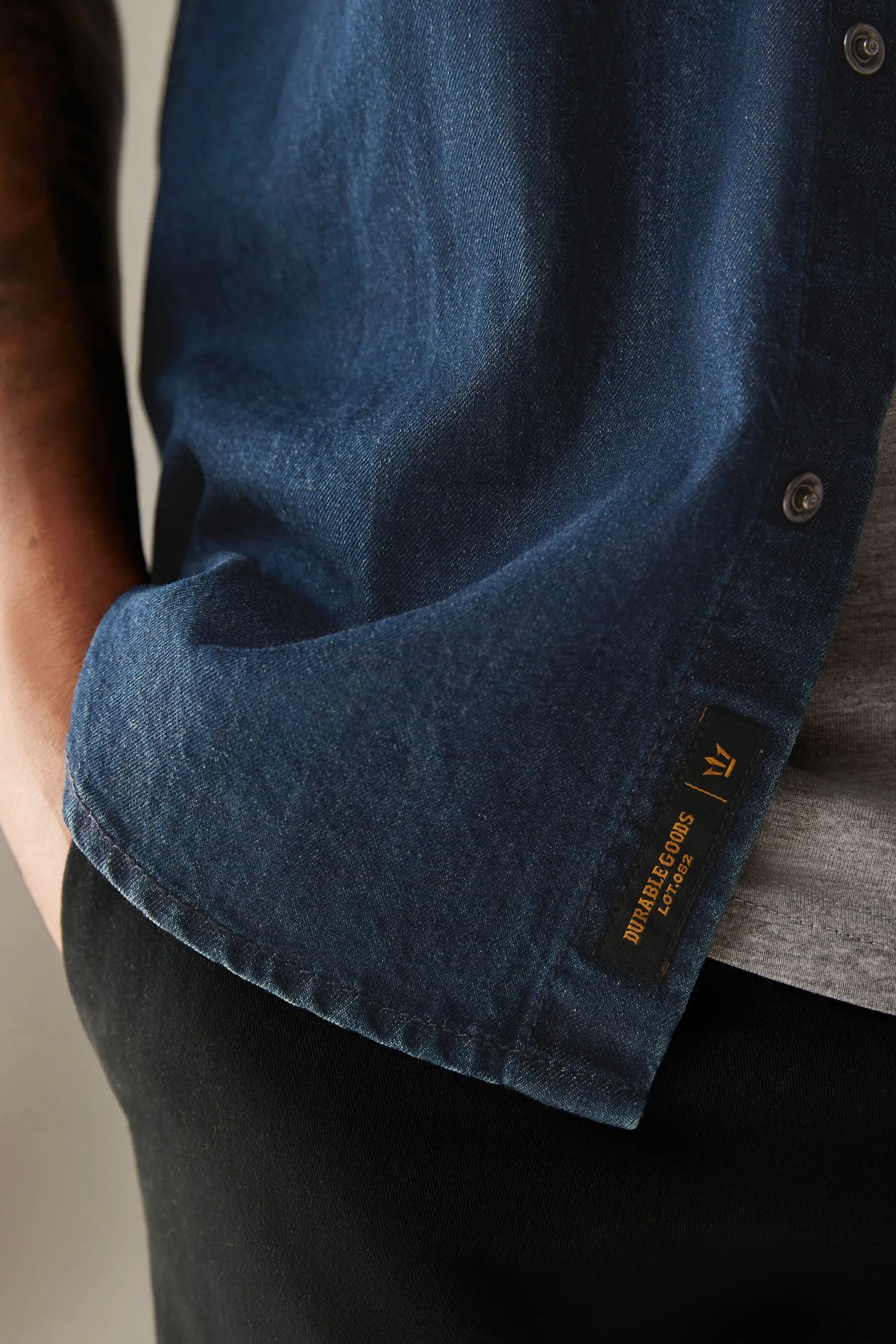 100% Cotton Short Sleeve Denim Western Shirt    