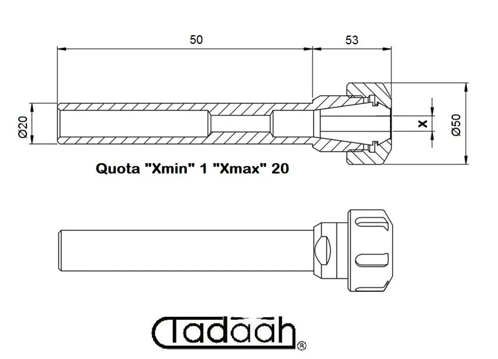 160ER32ST Mandrini porta pinza ER32 con ghiera tipo "STANDARD"  DIN 6499 