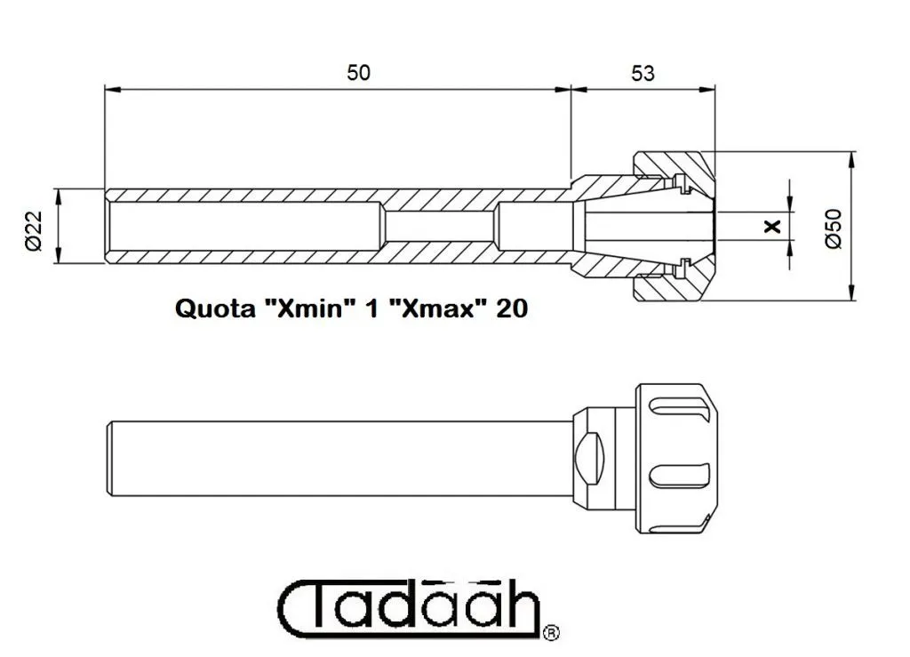 160ER32ST Mandrini porta pinza ER32 con ghiera tipo "STANDARD"  DIN 6499 