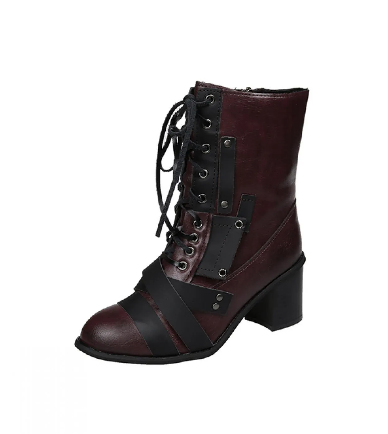 2022 nuove donne di inverno allaperto lace up stivaletti signore tacco quadrato pu boot plus size 35 43 casual stivaletti donna