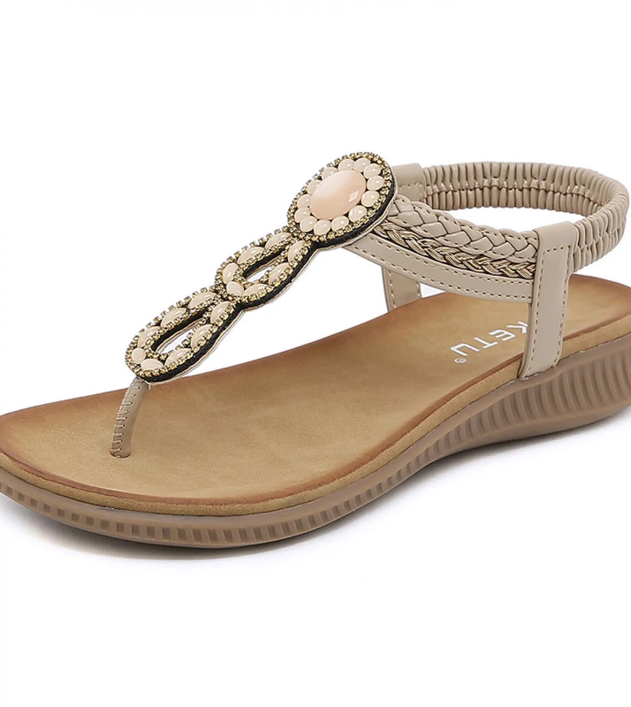 2023 Sandali delle nuove donne Della Boemia Tacco Piatto Scarpe Estive Per La Donna di Cristallo Delle Donne Sandalias Mujer Don