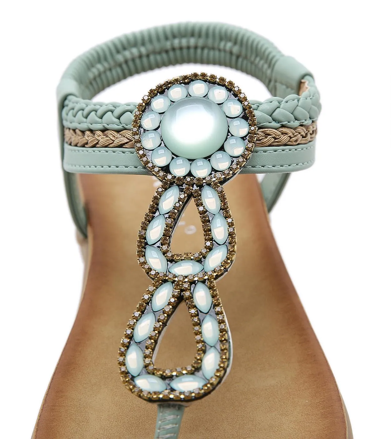 2023 Sandali delle nuove donne Della Boemia Tacco Piatto Scarpe Estive Per La Donna di Cristallo Delle Donne Sandalias Mujer Don