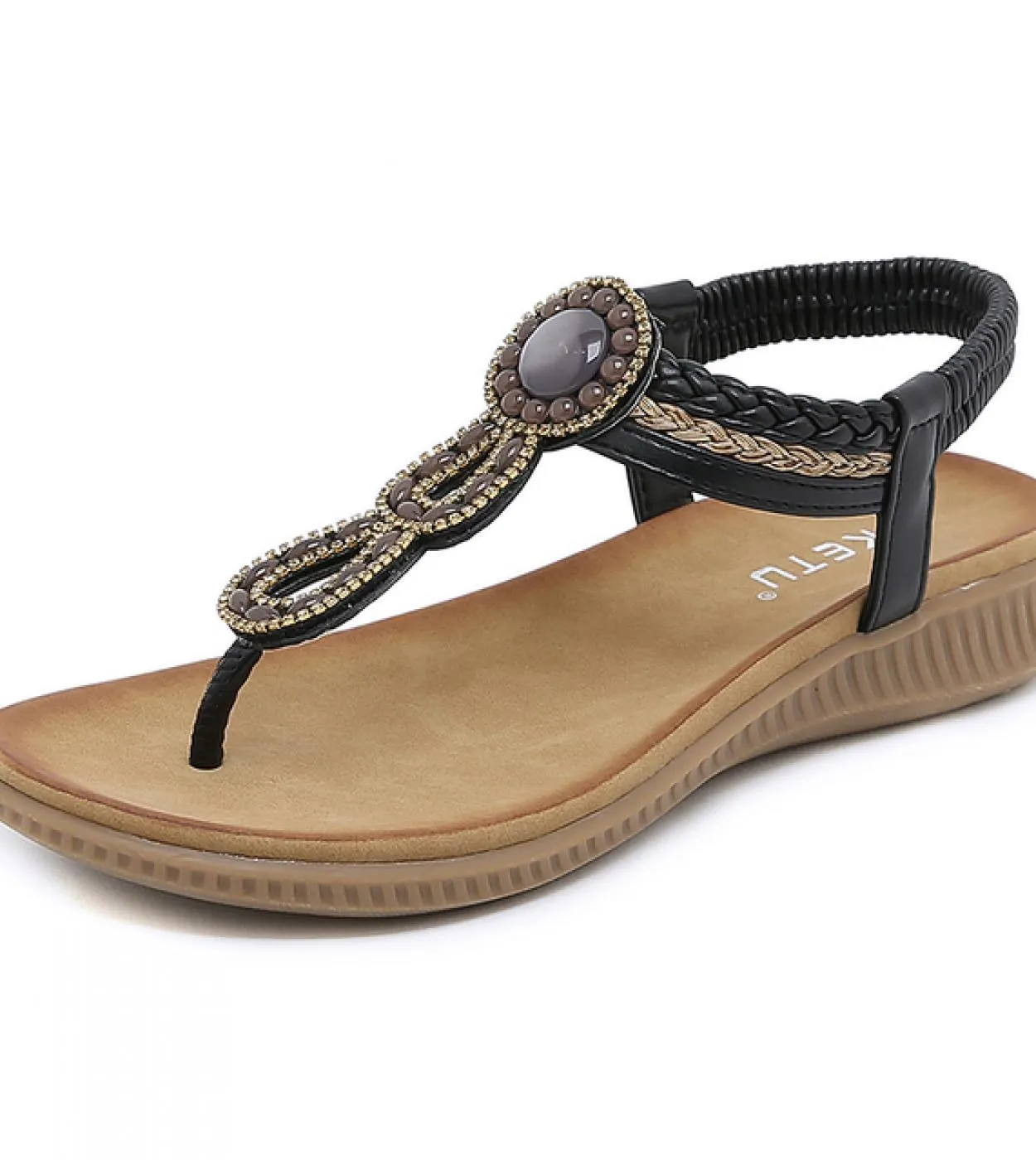 2023 Sandali delle nuove donne Della Boemia Tacco Piatto Scarpe Estive Per La Donna di Cristallo Delle Donne Sandalias Mujer Don