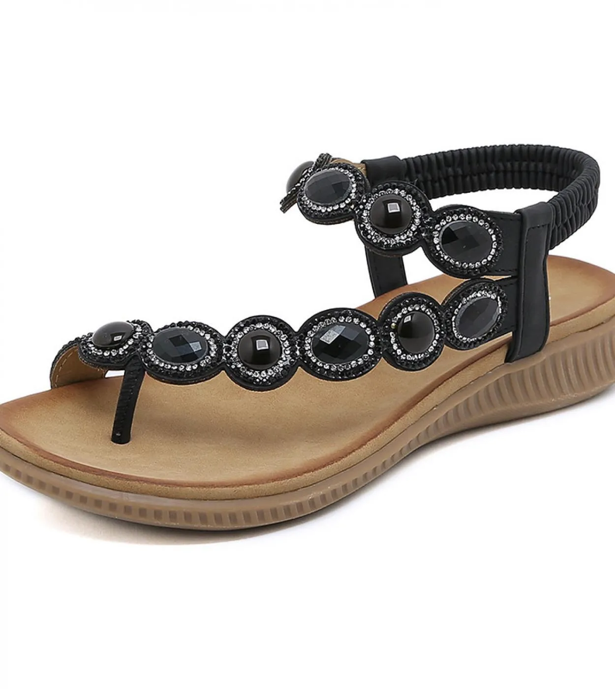2023 Sandali delle nuove donne Della Boemia Tacco Piatto Scarpe Estive Per La Donna Sandali di Cristallo Mujer Scarpe Da Spiaggi