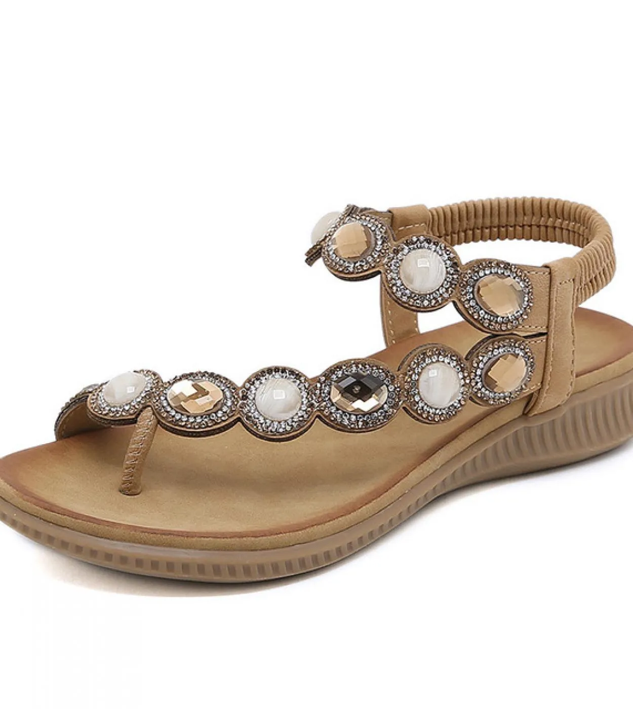 2023 Sandali delle nuove donne Della Boemia Tacco Piatto Scarpe Estive Per La Donna Sandali di Cristallo Mujer Scarpe Da Spiaggi