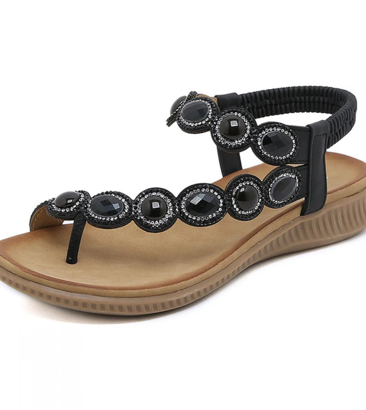 2023 Sandali delle nuove donne Della Boemia Tacco Piatto Scarpe Estive Per La Donna Sandali di Cristallo Mujer Scarpe Da Spiaggi