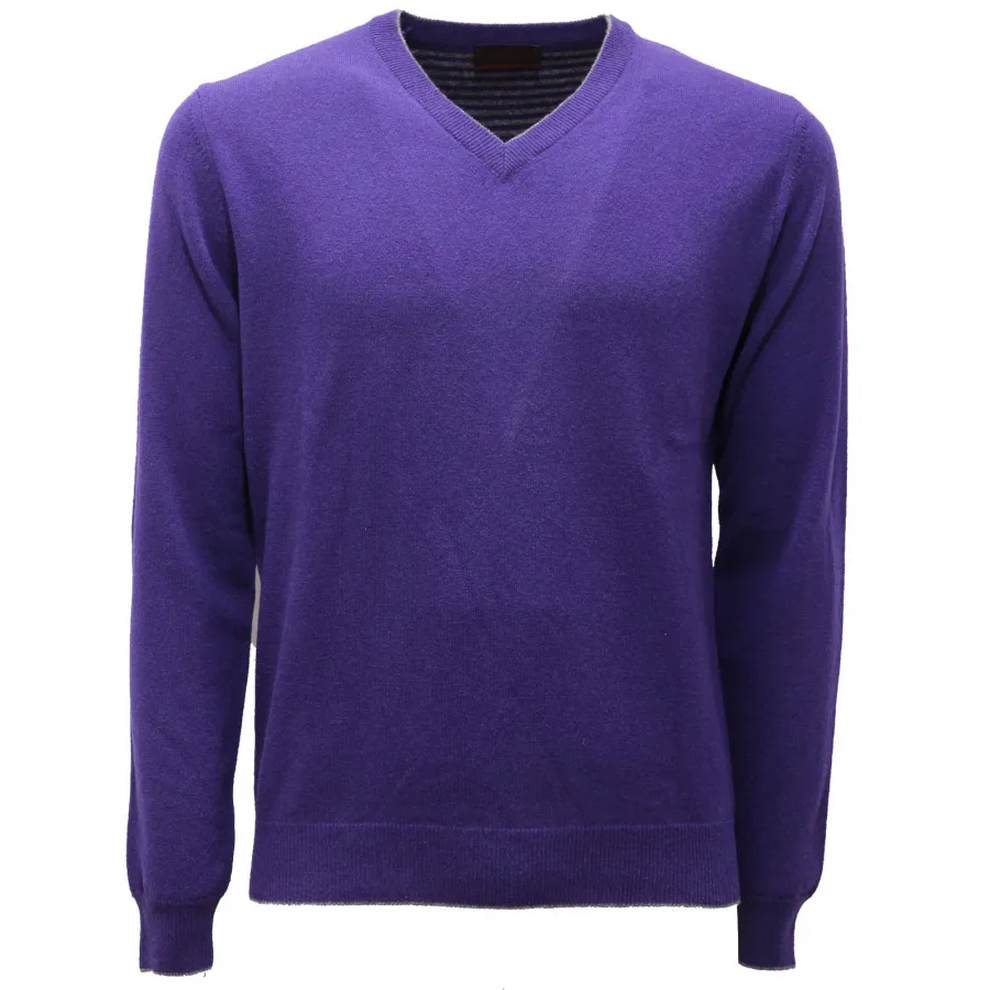 5445AF maglione uomo ALTEA purple wool sweater men