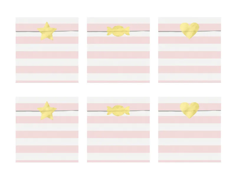 6 sacchetti regalo rosa pastello