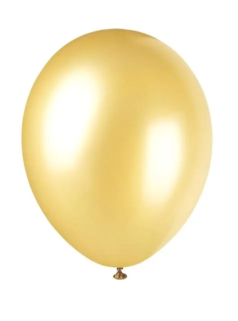 8 palloncini colori dorati metallizzat (30 cm) - Linea Colori Basic