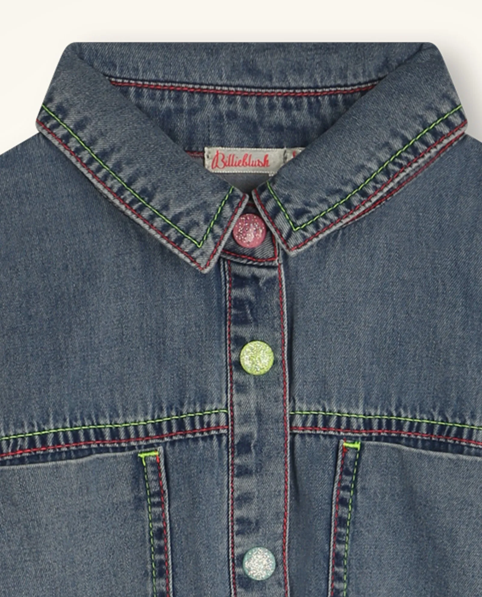 Abito camicia bimateriale Billieblush per bambine