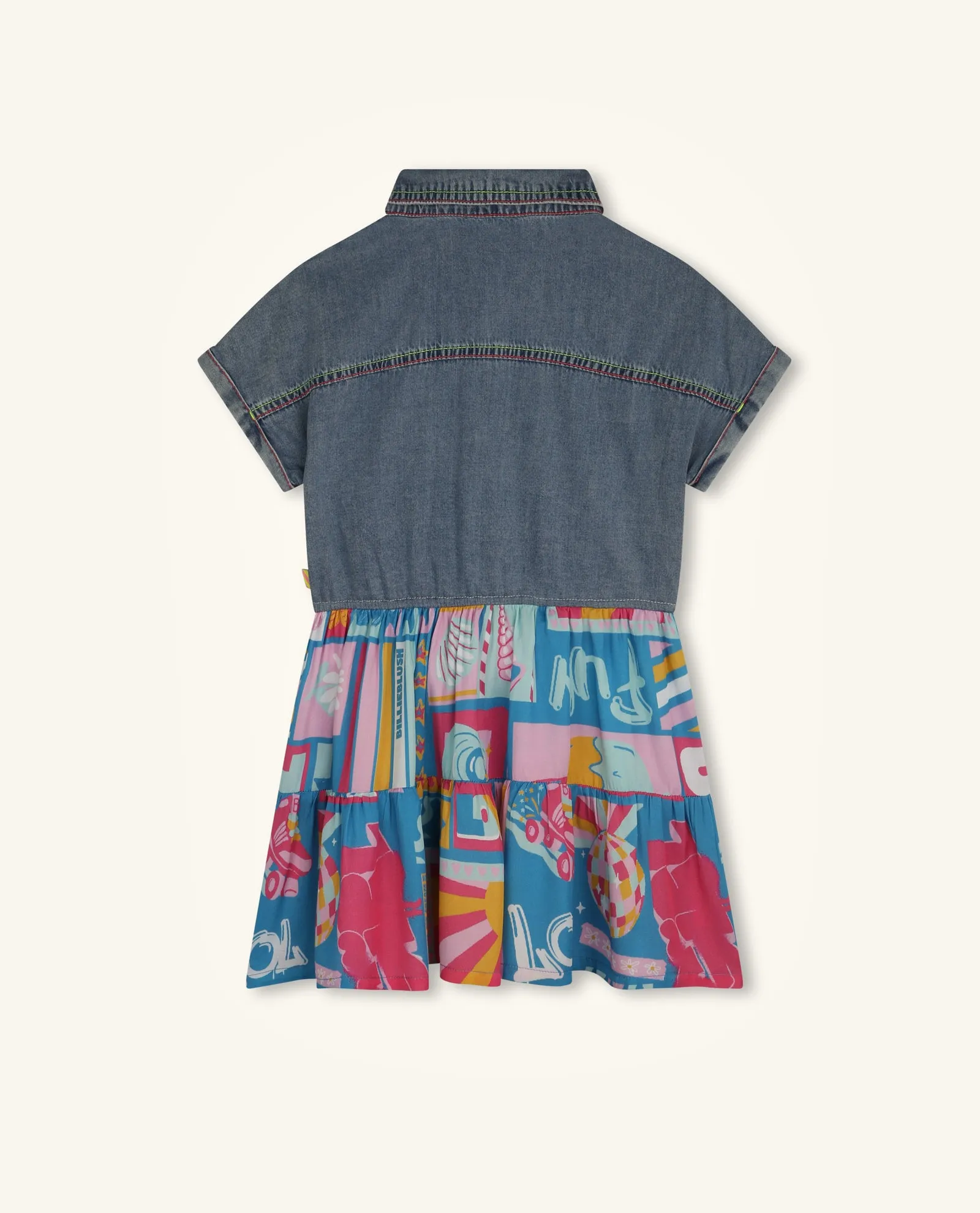 Abito camicia bimateriale Billieblush per bambine