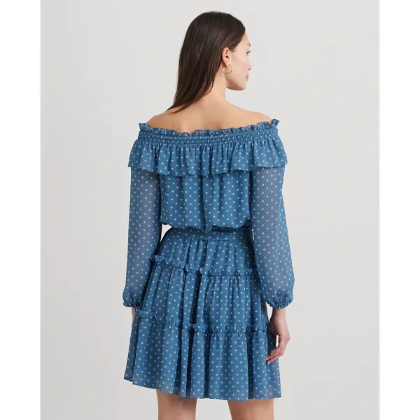 Abito in georgette a spalle scoperte