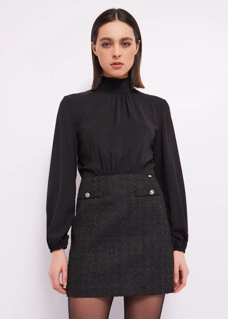 Abito in georgette e bouclé