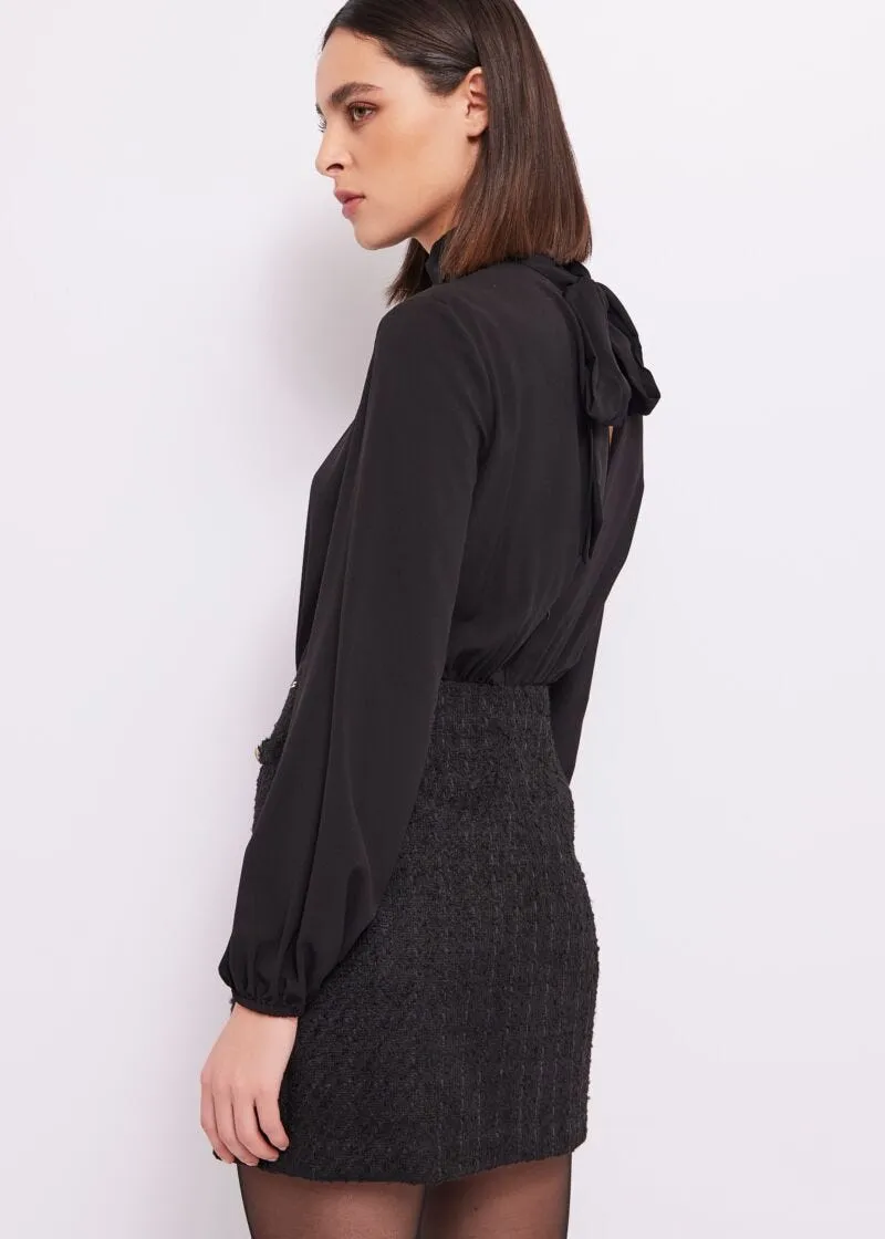 Abito in georgette e bouclé