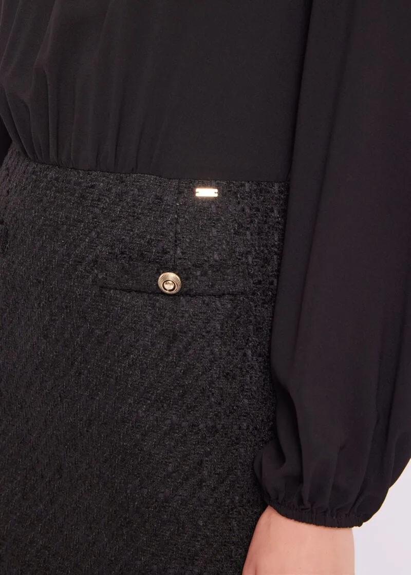 Abito in georgette e bouclé