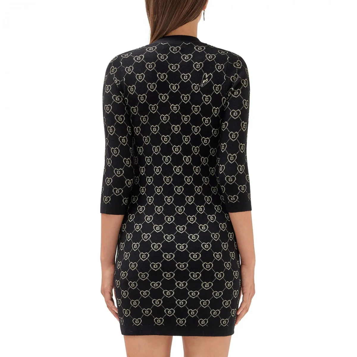 Abito In Maglia Jacquard Con Logo