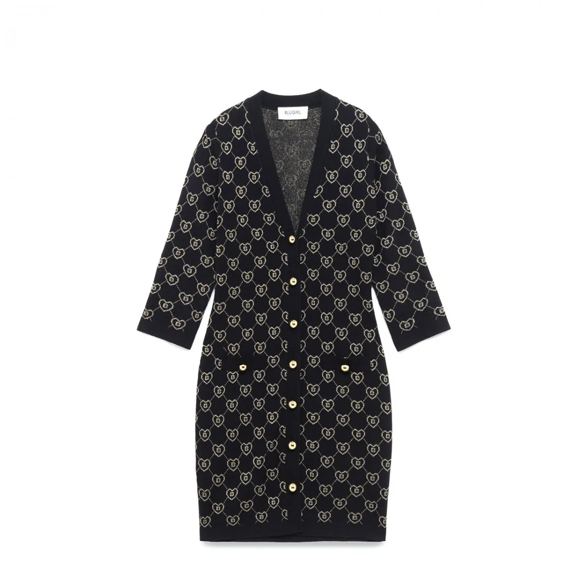 Abito In Maglia Jacquard Con Logo