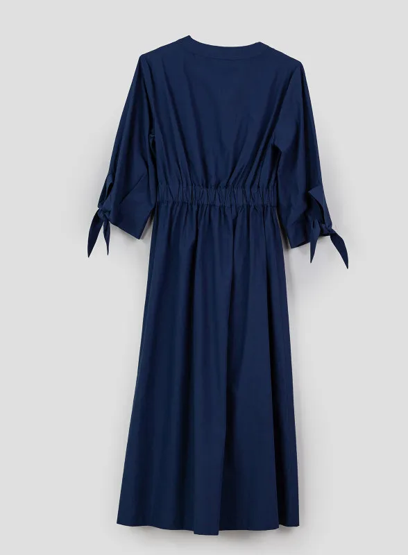 Abito midi in popeline blu  - ottod'Ame