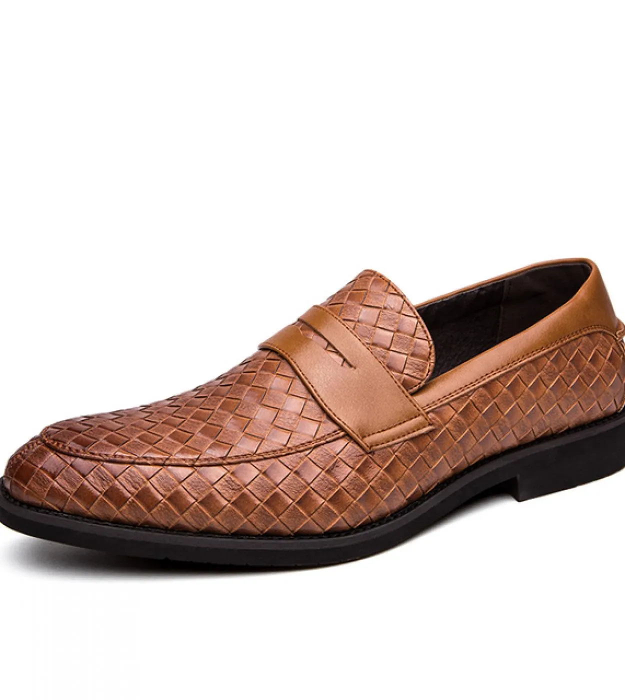 Affari di marca di lusso Scarpe casual da uomo per uomo Mocassini Slip on in pelle British Style Basket Weave Scarpe morbide Moc