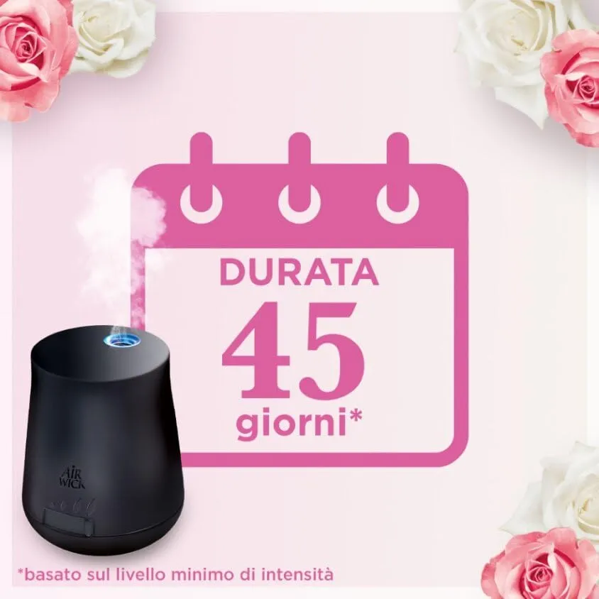Airwick Armonia Istantanea, Confezione con kit completo Gadget 1 Diffusore di Oli Essenziali + 1 Ricarica alla Fragranza di Peta