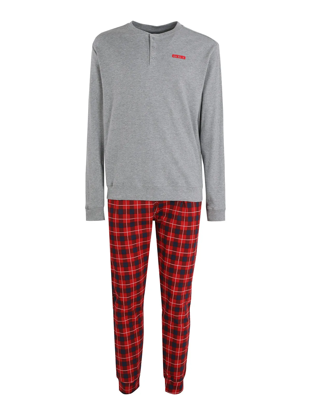 Aki Pyjama long chaud en coton pour homme