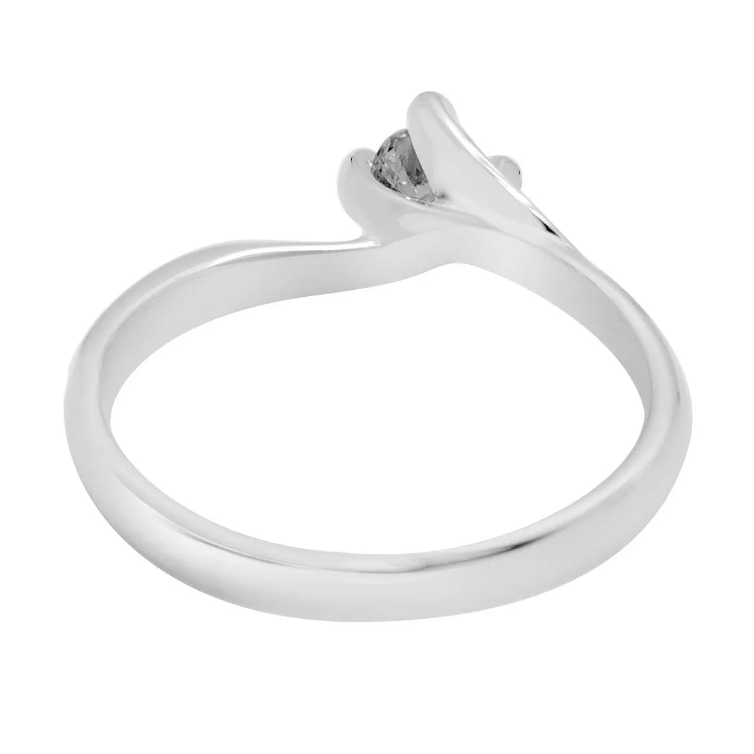 Anello solitario in oro bianco con diamante 0,15 mis 13
