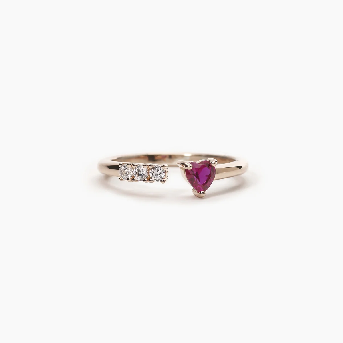 Anello Trilogy e Cuore Rosa Mabina Gioielli 523248