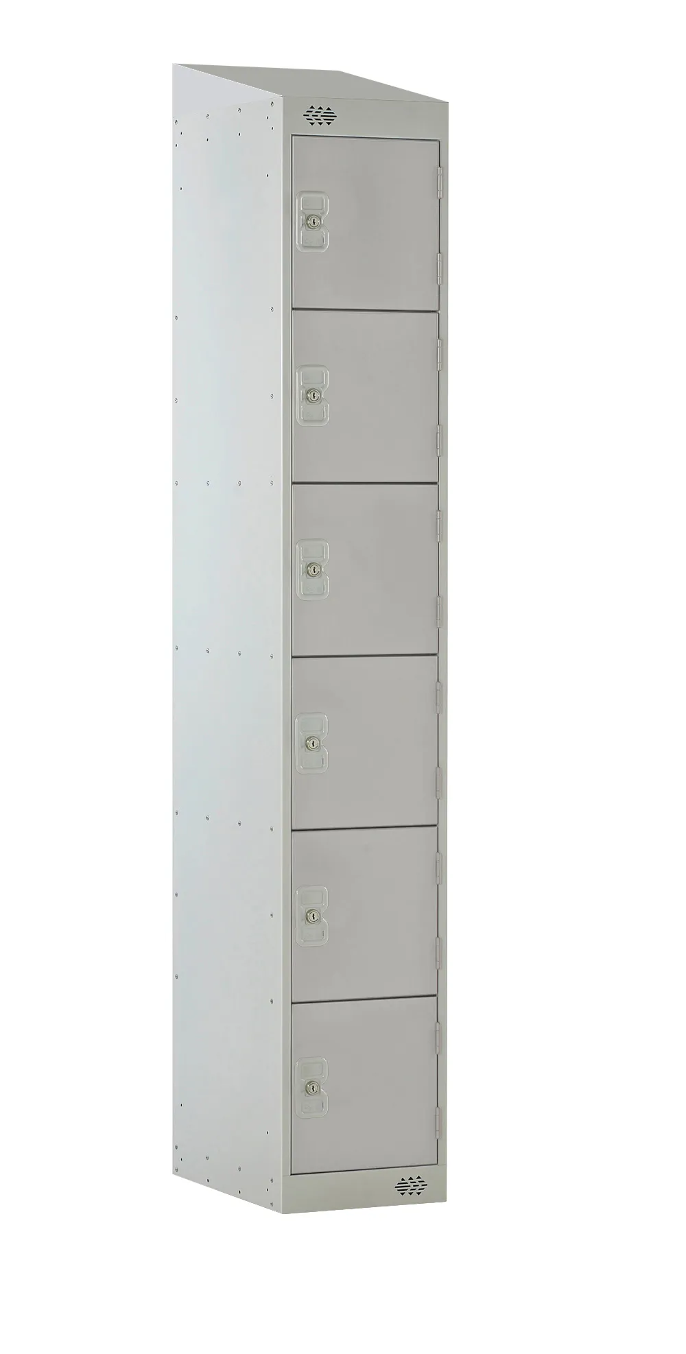 Armadietto Acciaio Grigio chiaro RS PRO 6 porta No, 1800 mm x 300 mm x 450mm