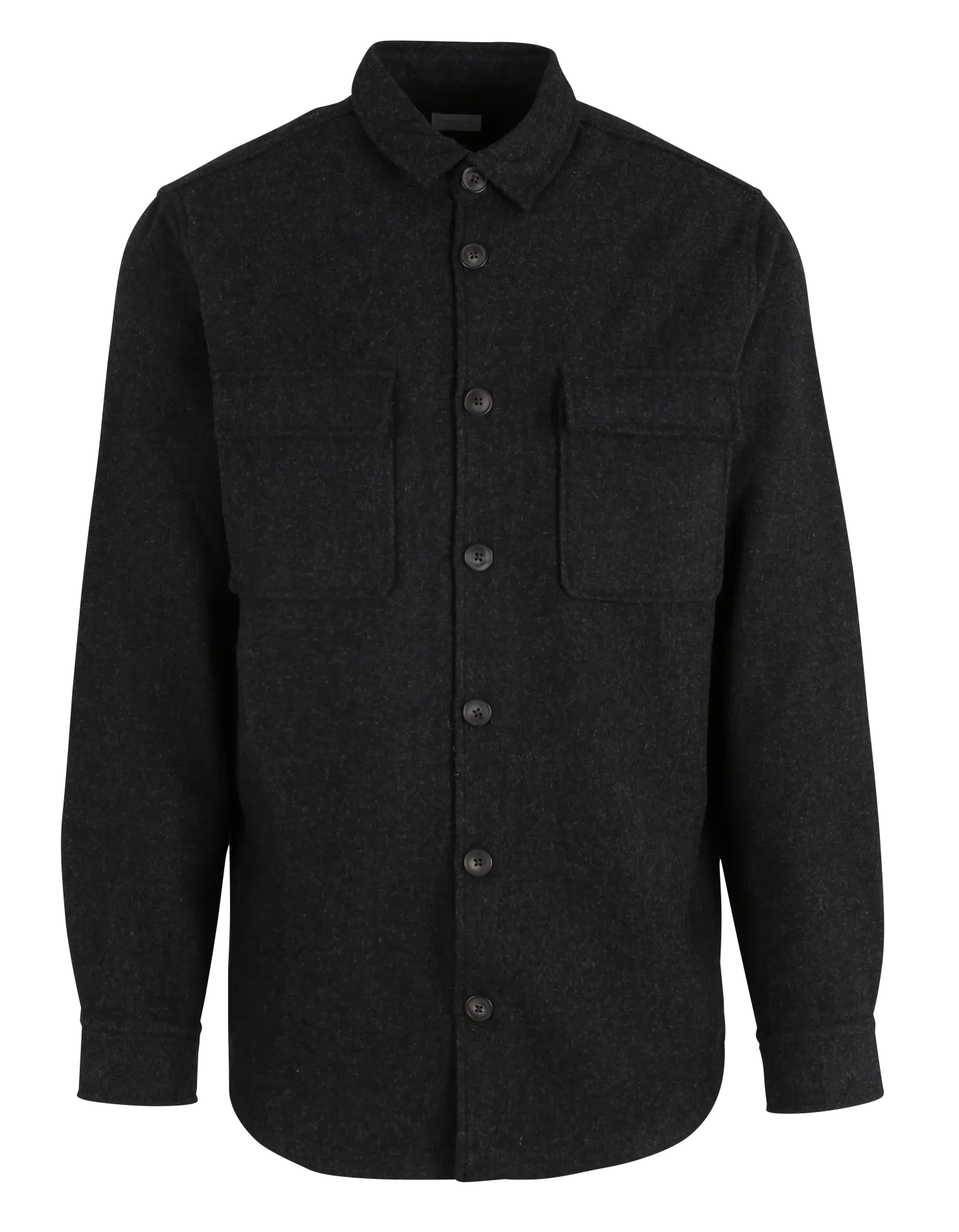  ATELIER PRIVE   Camicia in feltro di misto lana collo classico | Grigio