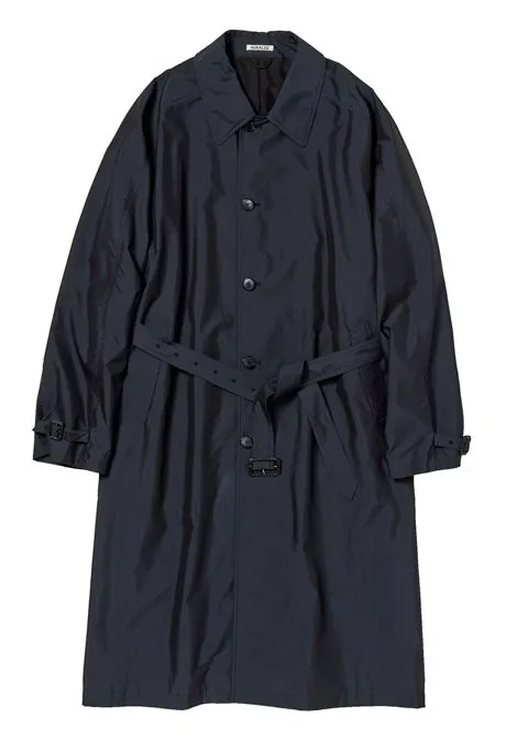AURALEE CAPPOTTO FINX POLYESTER WEATHER CHAMBRAY SOUTIEN COLLOAR