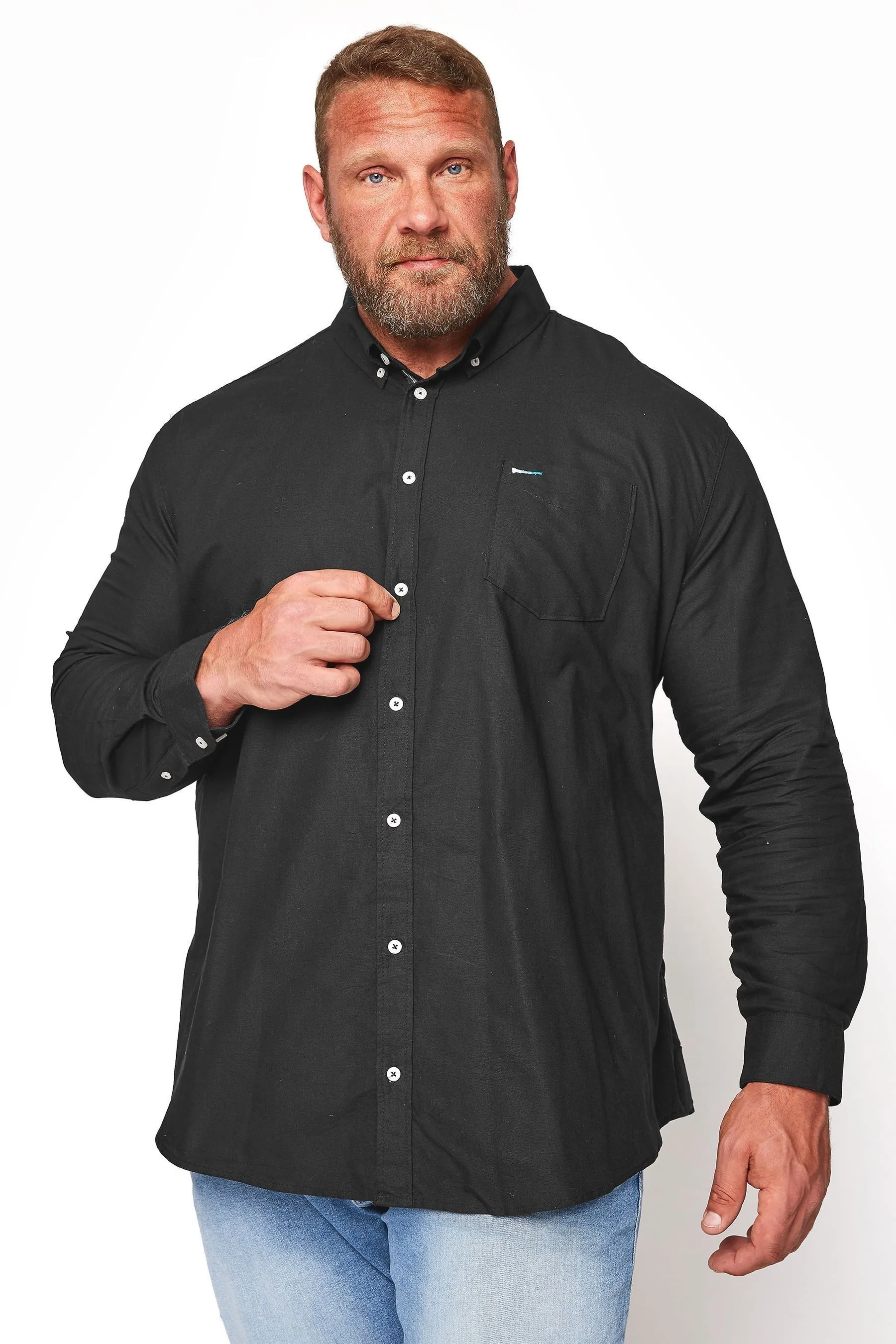 BadRhino - Big & Tall Manica lunga Oxford Camicia