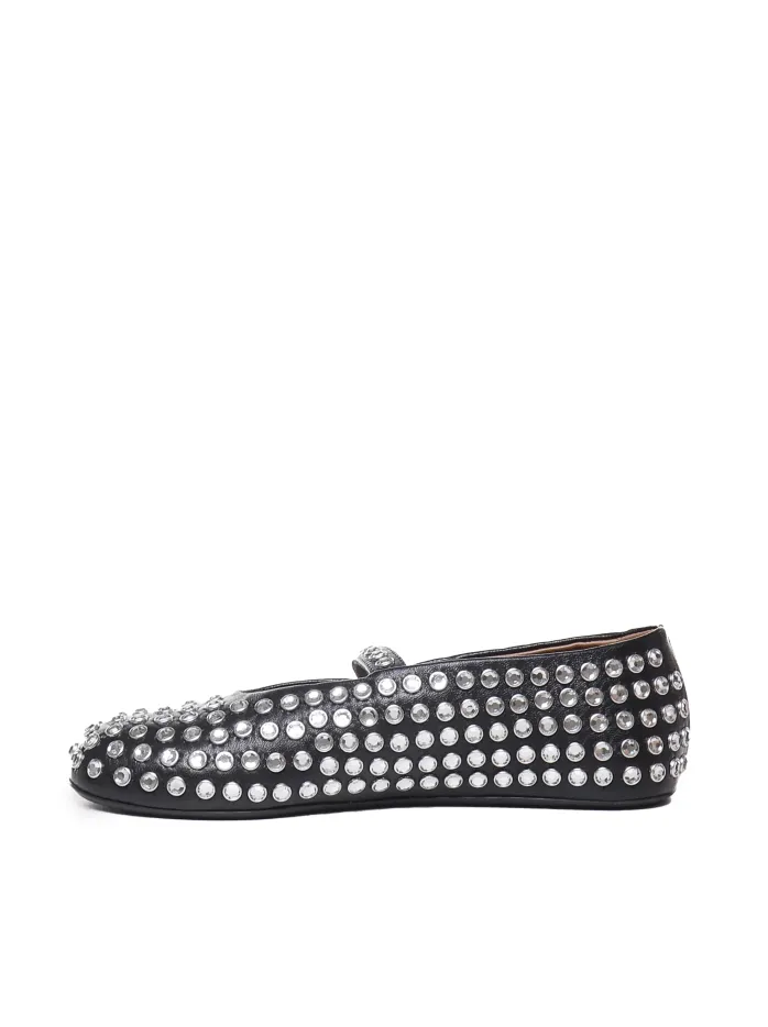 BALLERINE CON STRASS IN PELLE
