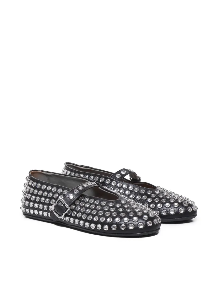 BALLERINE CON STRASS IN PELLE
