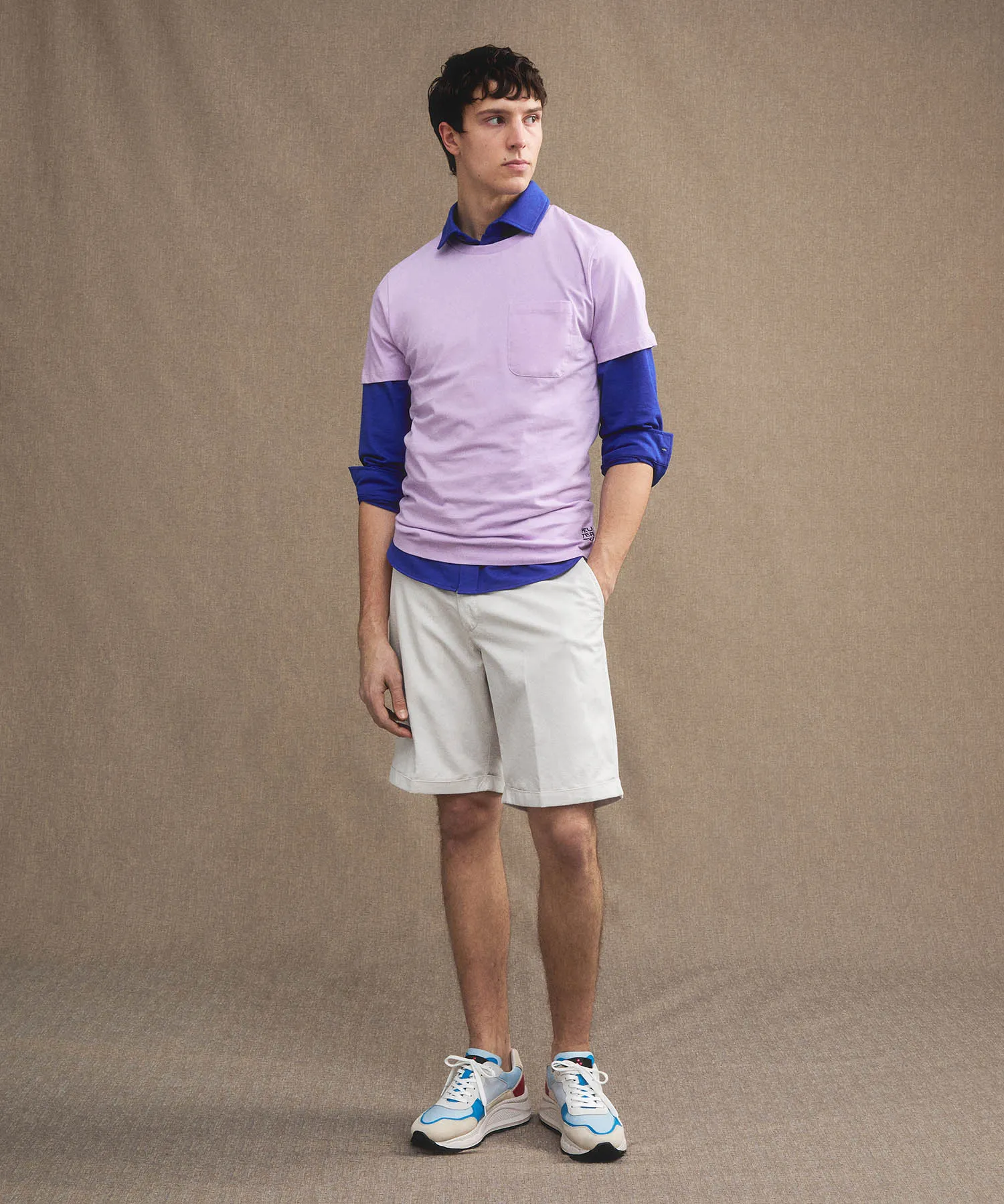 Bermuda in cotone e lino