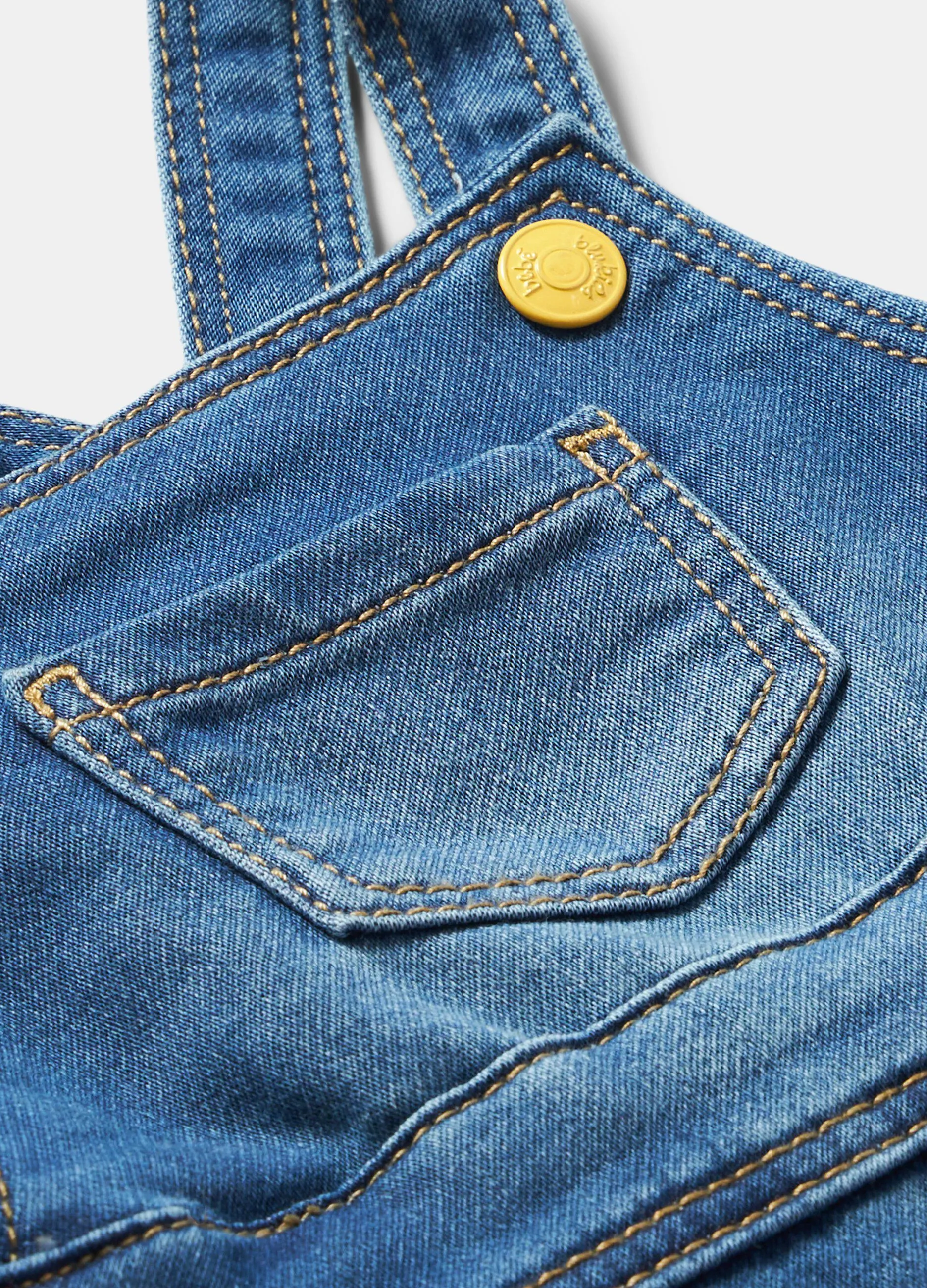BLUKIDS  Salopette in denim di felpa neonato