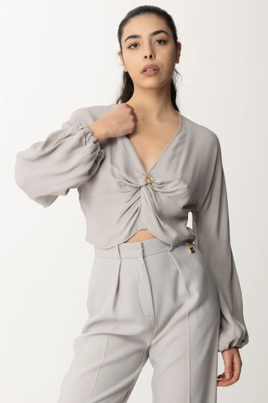 Blusa cropped con nodo Perla