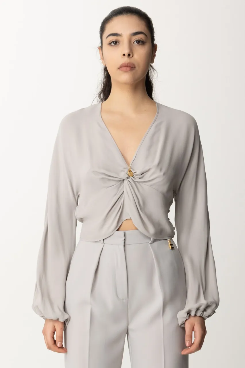 Blusa cropped con nodo Perla
