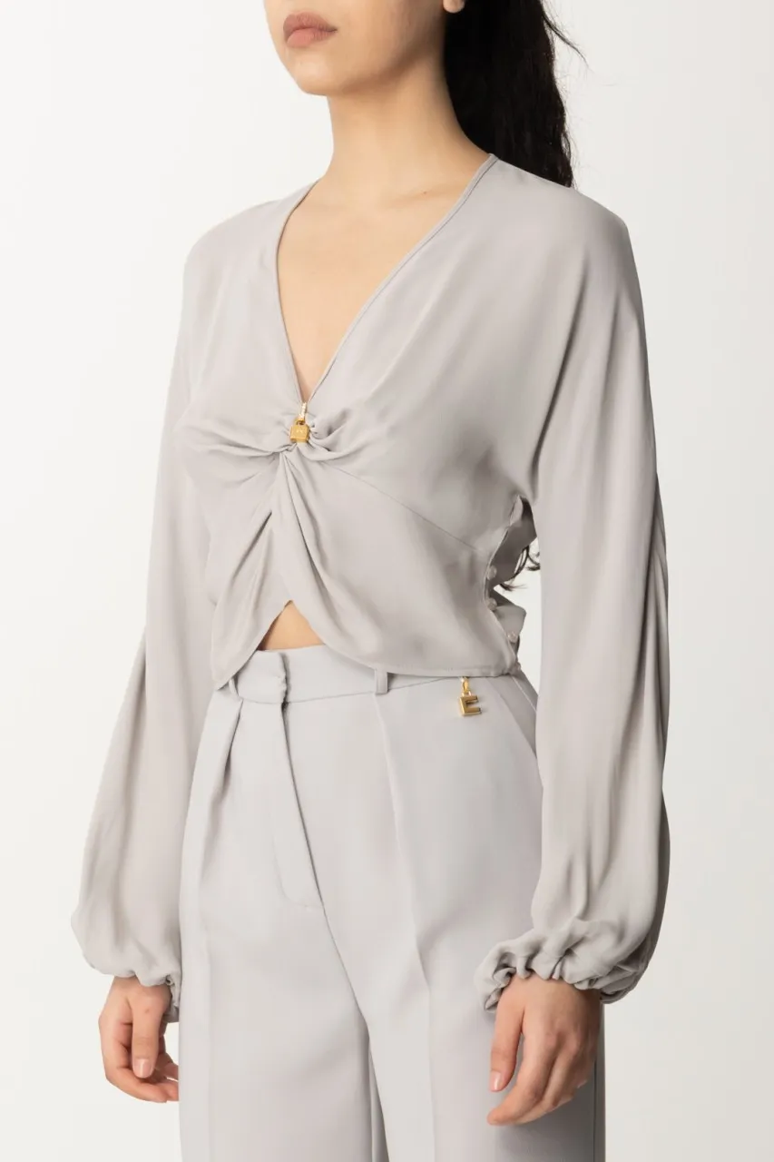 Blusa cropped con nodo Perla
