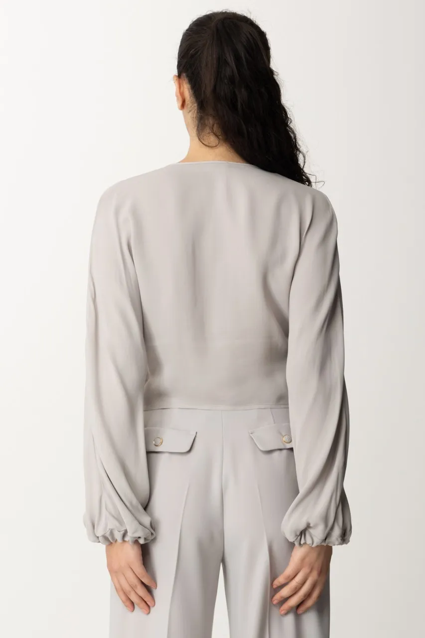 Blusa cropped con nodo Perla