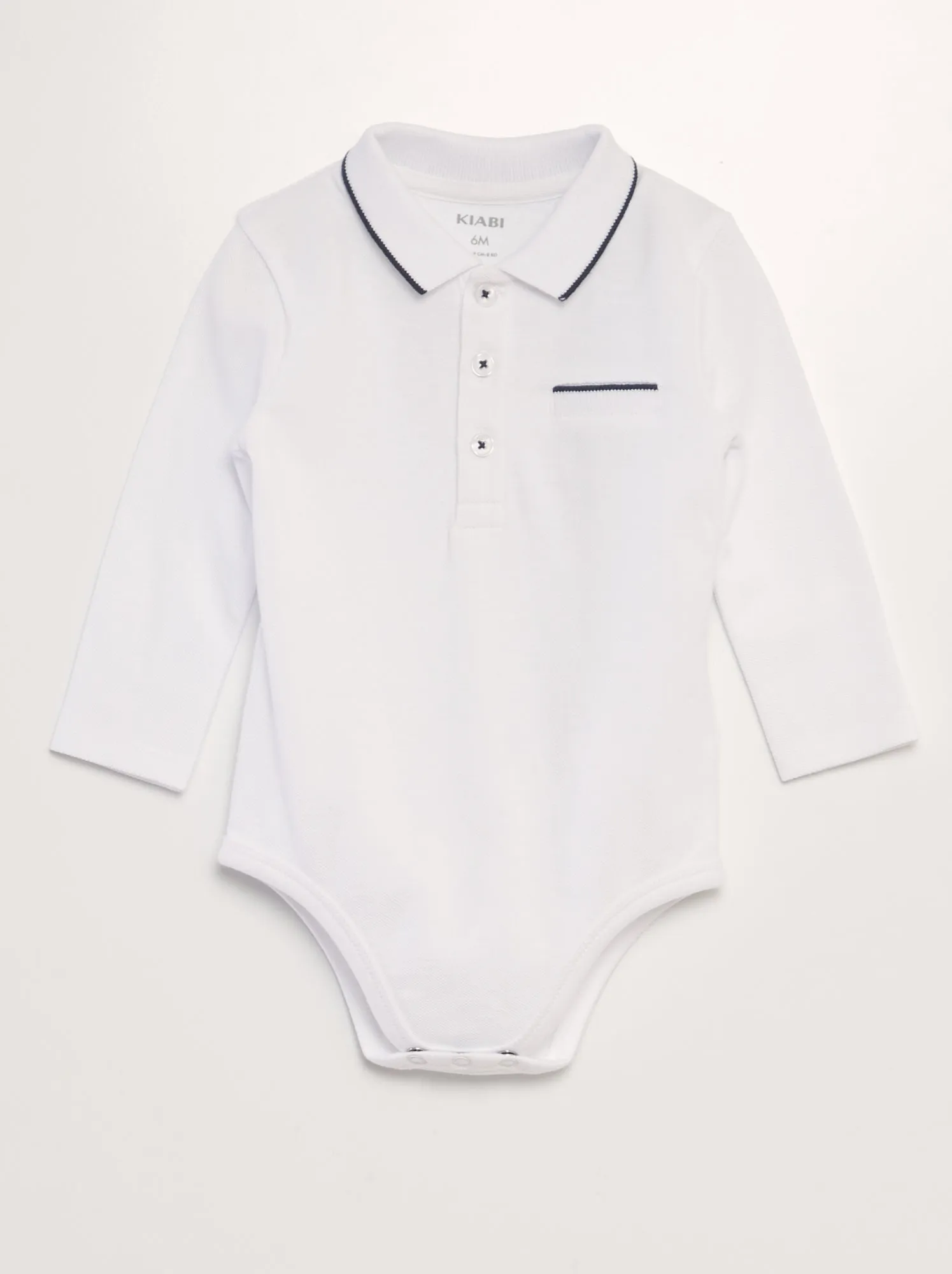 Body-polo a maniche lunghe - BIANCO