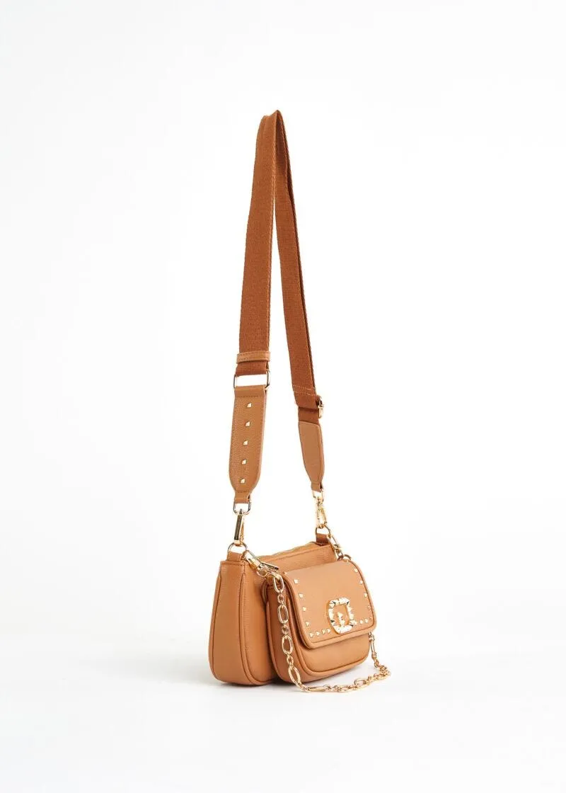 Borsa crossbody con borchie