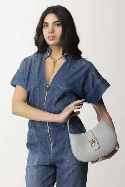 Borsa hobo grande con logo Perla